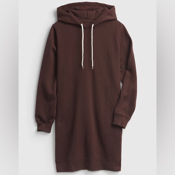 GAP Brown Hoodie Sweatshirt Dress - Picture 1 of 9